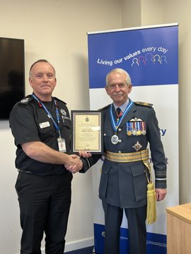 17 March 2023 - Chief Fire Officer Mark Preece receives a High Sheriff's Award for outstanding leadership