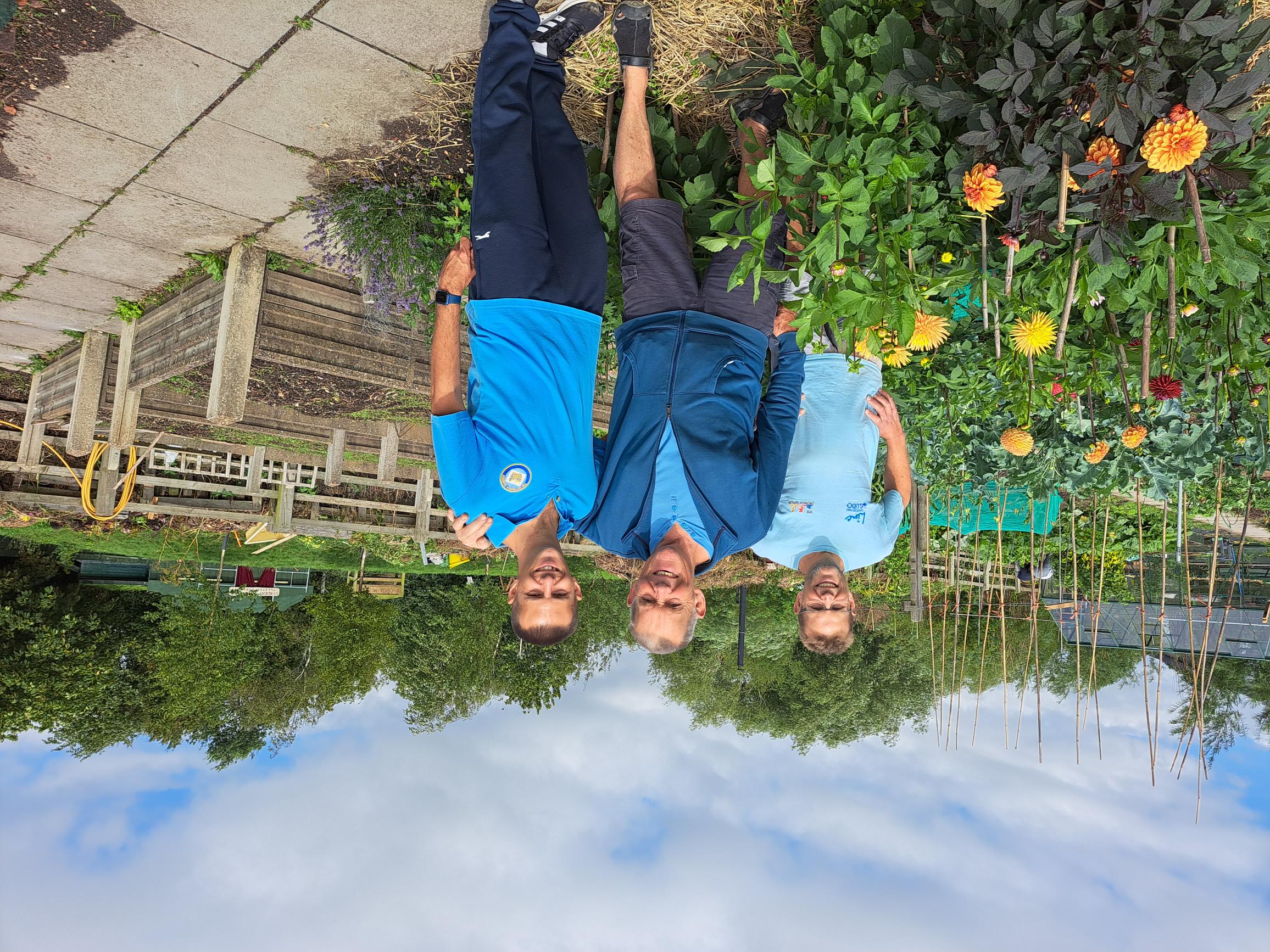 27th July. Inspiring visit to the Butterfly Garden and all the wonderful work that Chris Evans (centre) is doing with disadvantaged people.