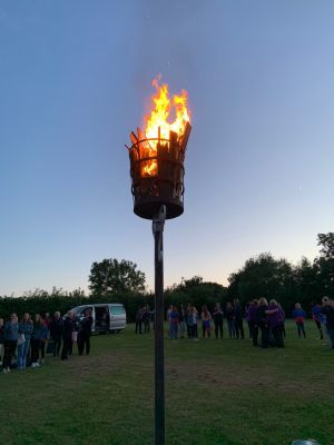 2 June 2022 – Beacon Lighting with the Girl Guides at Brockmead Scout Centre.