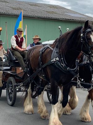 7 June 2022 – Meeting Jamie Alcock and his Shire Horse Challenge at RFC Rendcombe. 