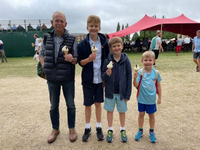 2 August 2022 – Community Cricket Festival with my grandsons – time to relax (just a little)!