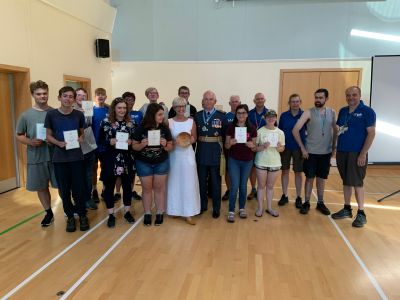 13 August 2022 – Presenting Duke of Edinburgh Scheme awards at the Heart of the Forest School, Forest of Dean.