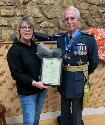2 February 2023 – Going the extra mile, and some.  Youth & Community Worker Tracy Manning, Nailsworth Youth Club, does a brilliant job at the Club, and gathers and distributes funds and food to support those in the community who are struggling.  An extremely well-deserved High Sheriff’s Award.