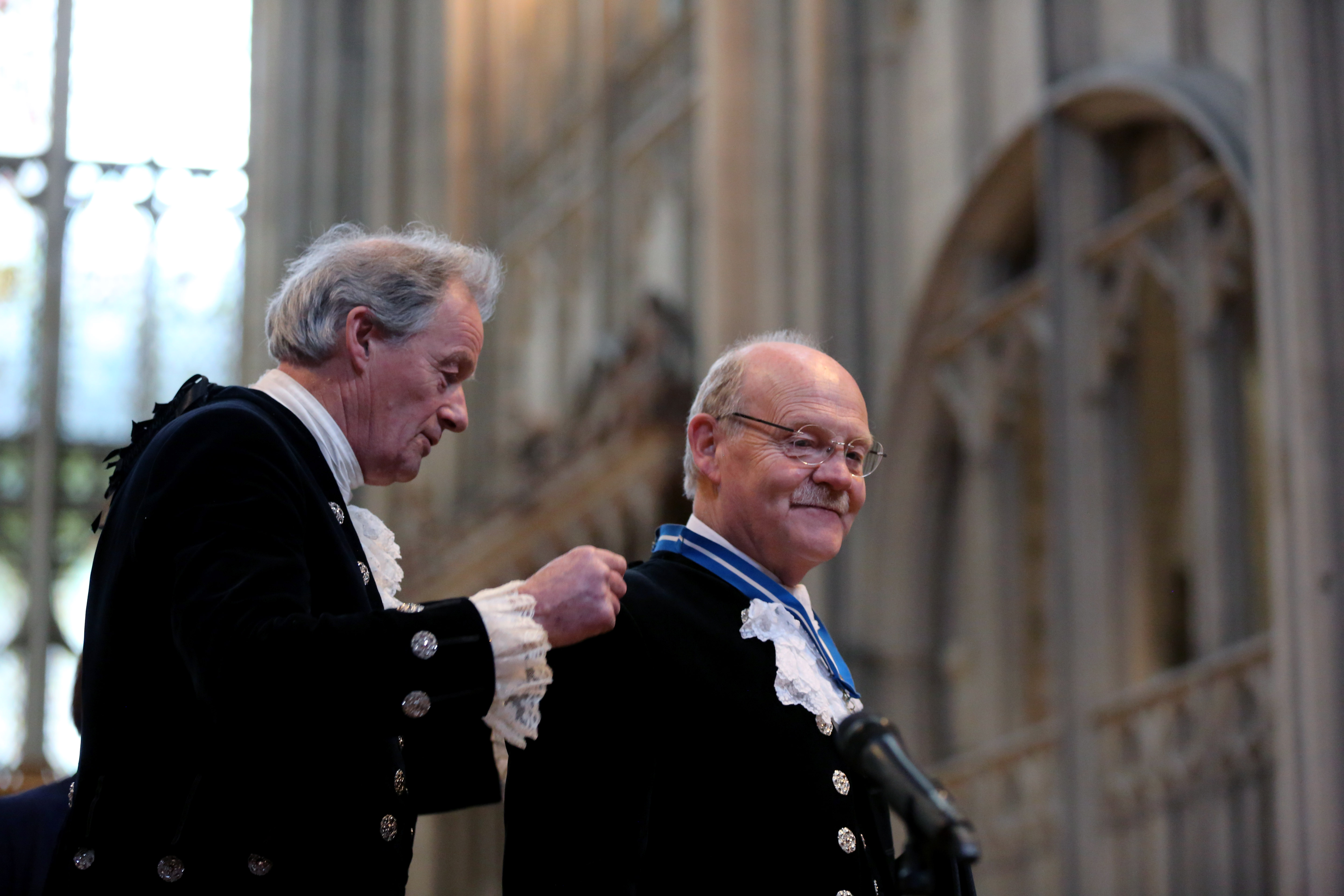 Mark is given the High Sheriff medal from Henry Robinson (outgoing High Sheriff)