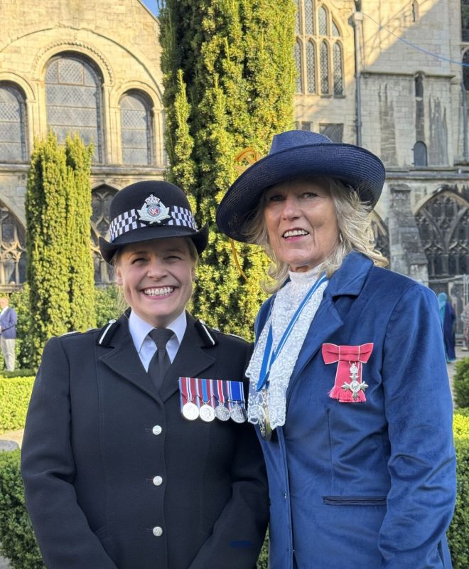 Julie with the Deputy Chief of Police (Glos) Katy Barrow-Grint